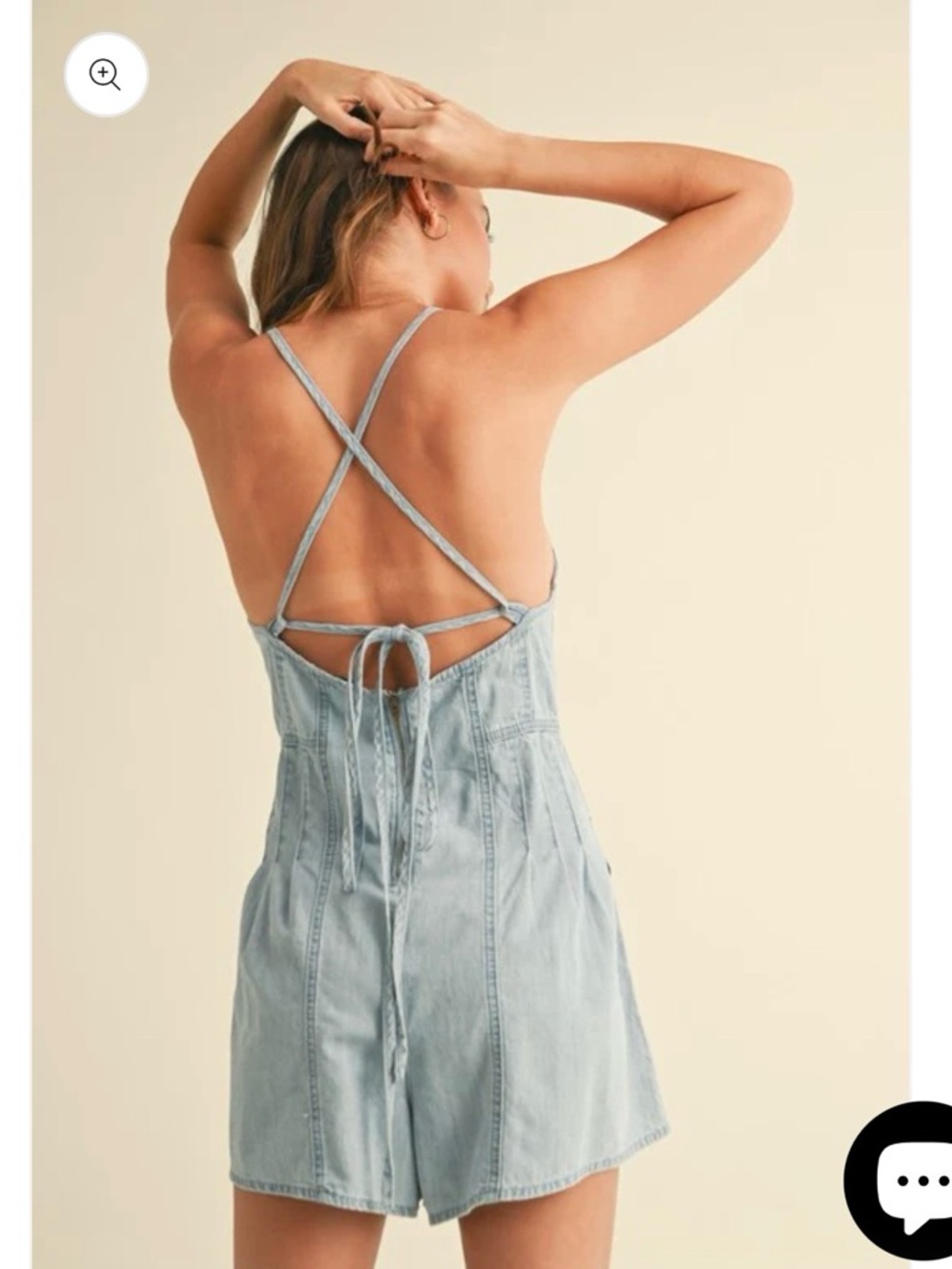 Free people Light Blue Denim Strappy Romper - Picture 2 of 2